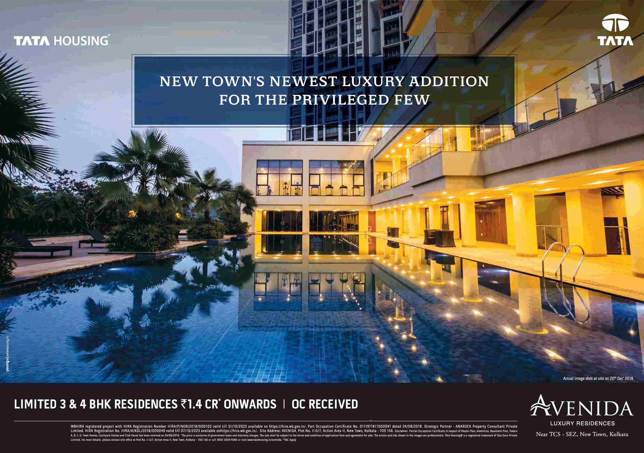 Occupancy Certificate received for Tata Avenida in Kolkata